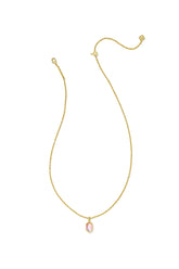 Hallie Gold Short Pendant Necklace Sunrise Watercolor Illusion